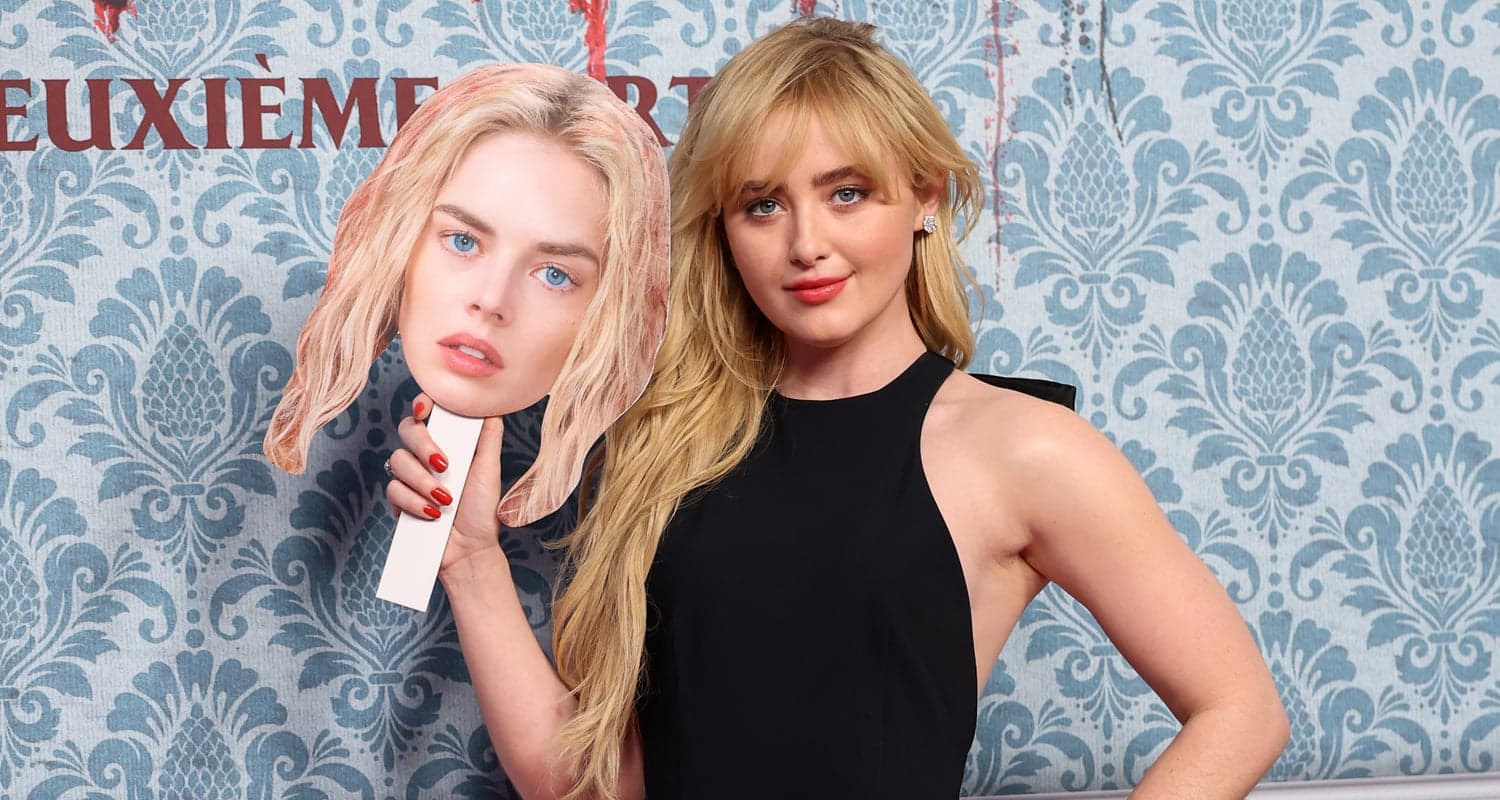 Kathryn Newton Carries Samara Weaving Face Cutout to 'Ready or Not 2' Premiere in Paris