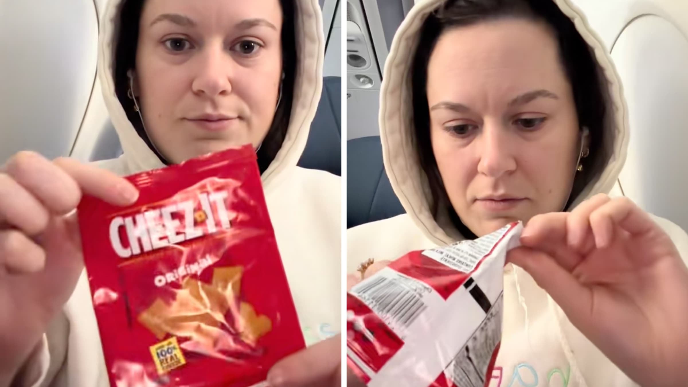 Delta passenger opens Cheez-It bag mid-flight…there are only 3 crackers inside