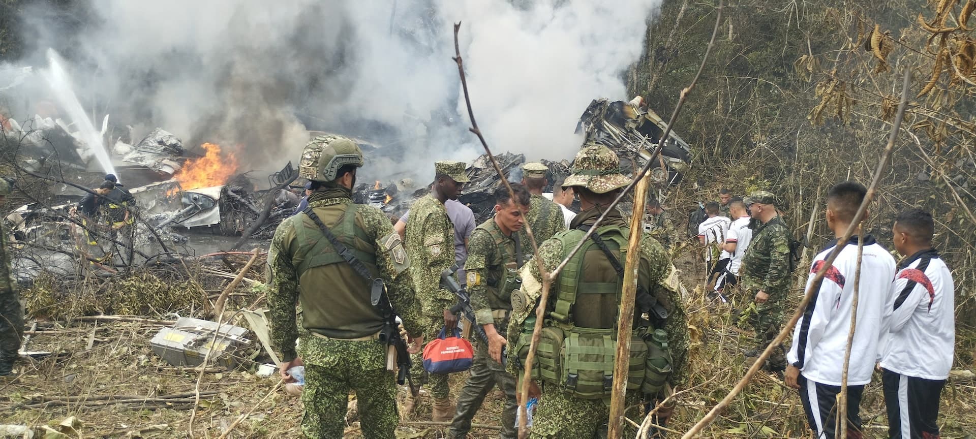 At least 34 killed, dozens hurt in Colombian military plane crash after takeoff