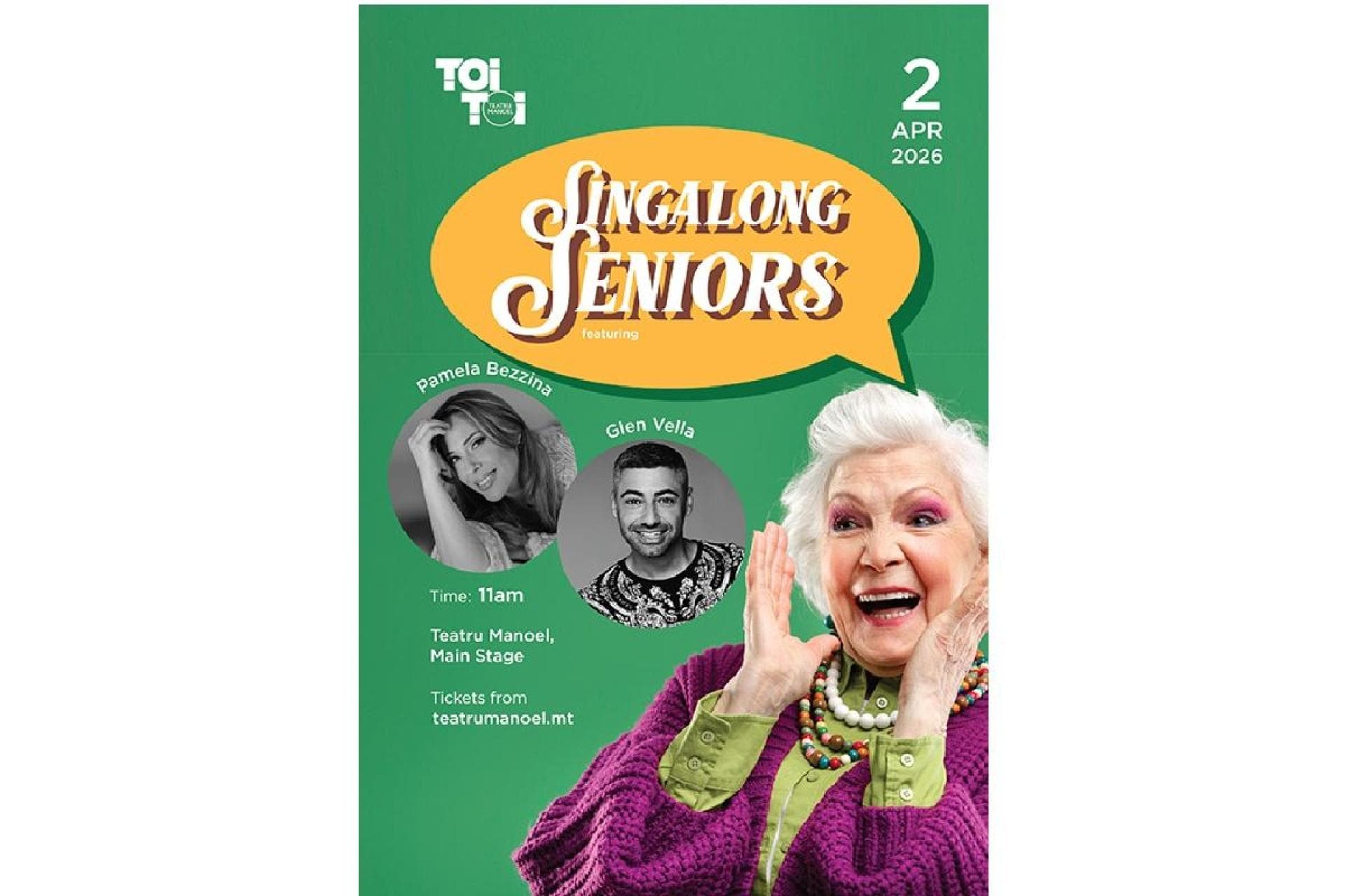 ‘Singalong Seniors’ returns to the Manoel in April