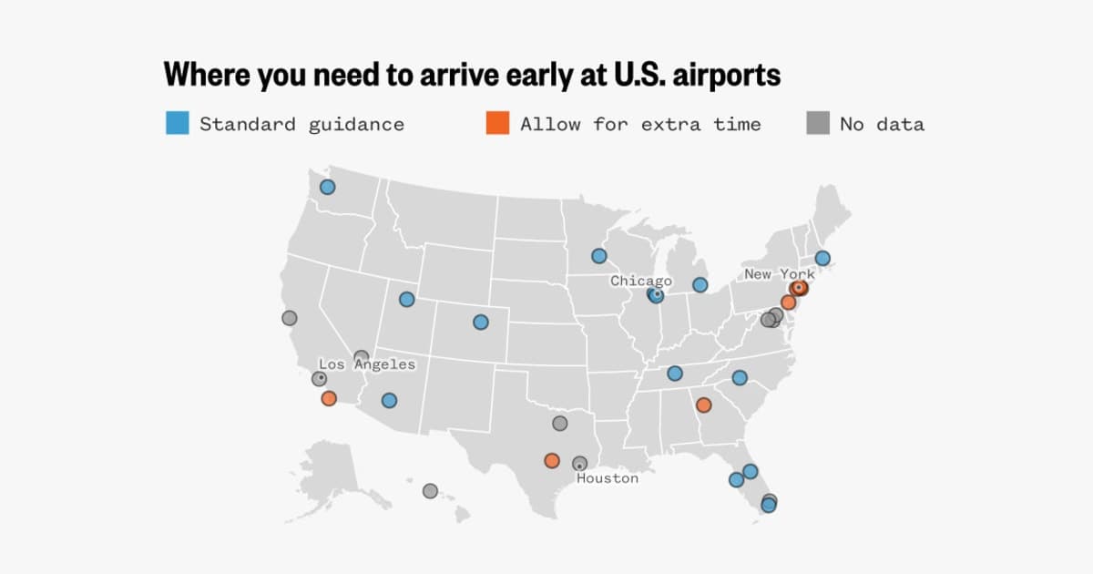 U.S. airports changing arrival time guidance for travelers as TSA chaos continues